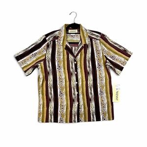 DONNKENNY Classics Women's  Size L Short Sleeve Button-Up Blouse NWT